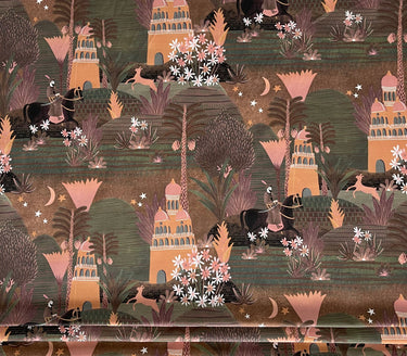 Desert Palms Boho Fabric – Exotic Cotton for Roman Blinds & Curtains | Babylon Design